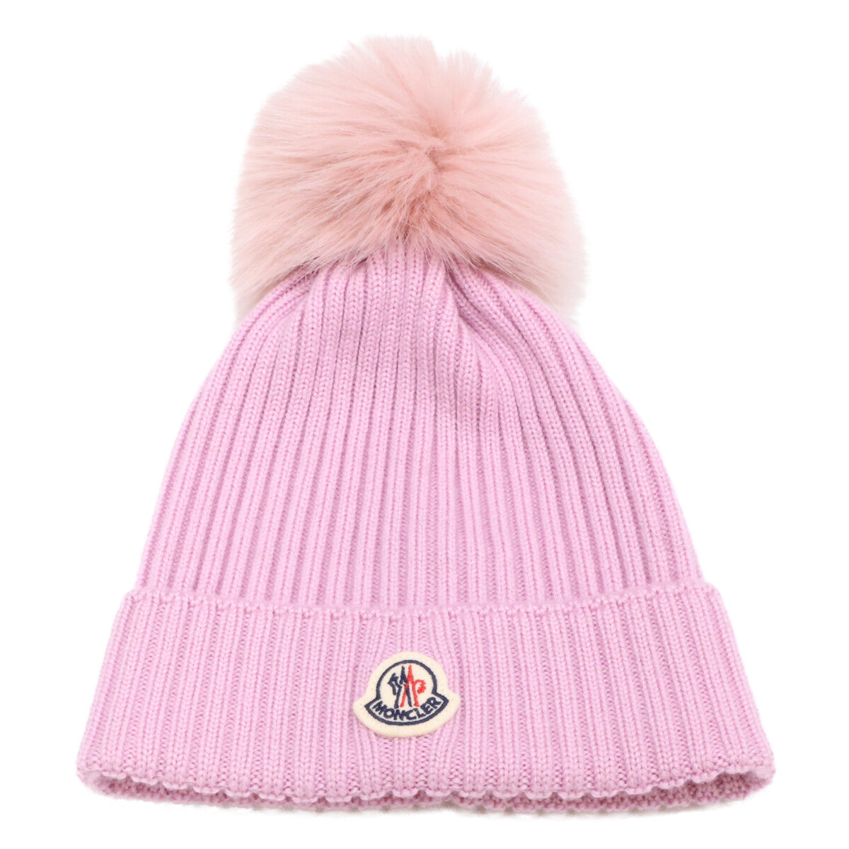 MONCLER モンクレール 【美品/国内正規】24年製 K29543B00011 M1131 BERRETTO TRICOT ロゴワッペン ポンポン ニット帽 帽子