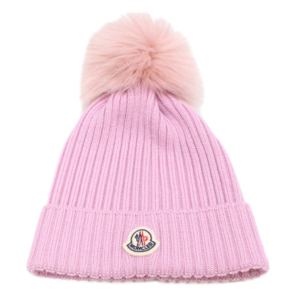 MONCLER モンクレール 【美品/国内正規】24年製 K29543B00011 M1131 BERRETTO TRICOT ロゴワッペン ポンポン ニット帽 帽子