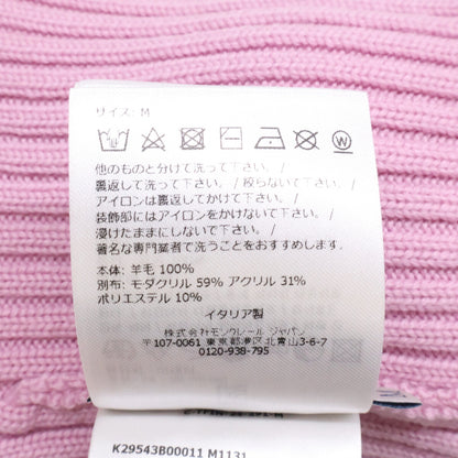 MONCLER モンクレール 【美品/国内正規】24年製 K29543B00011 M1131 BERRETTO TRICOT ロゴワッペン ポンポン ニット帽 帽子