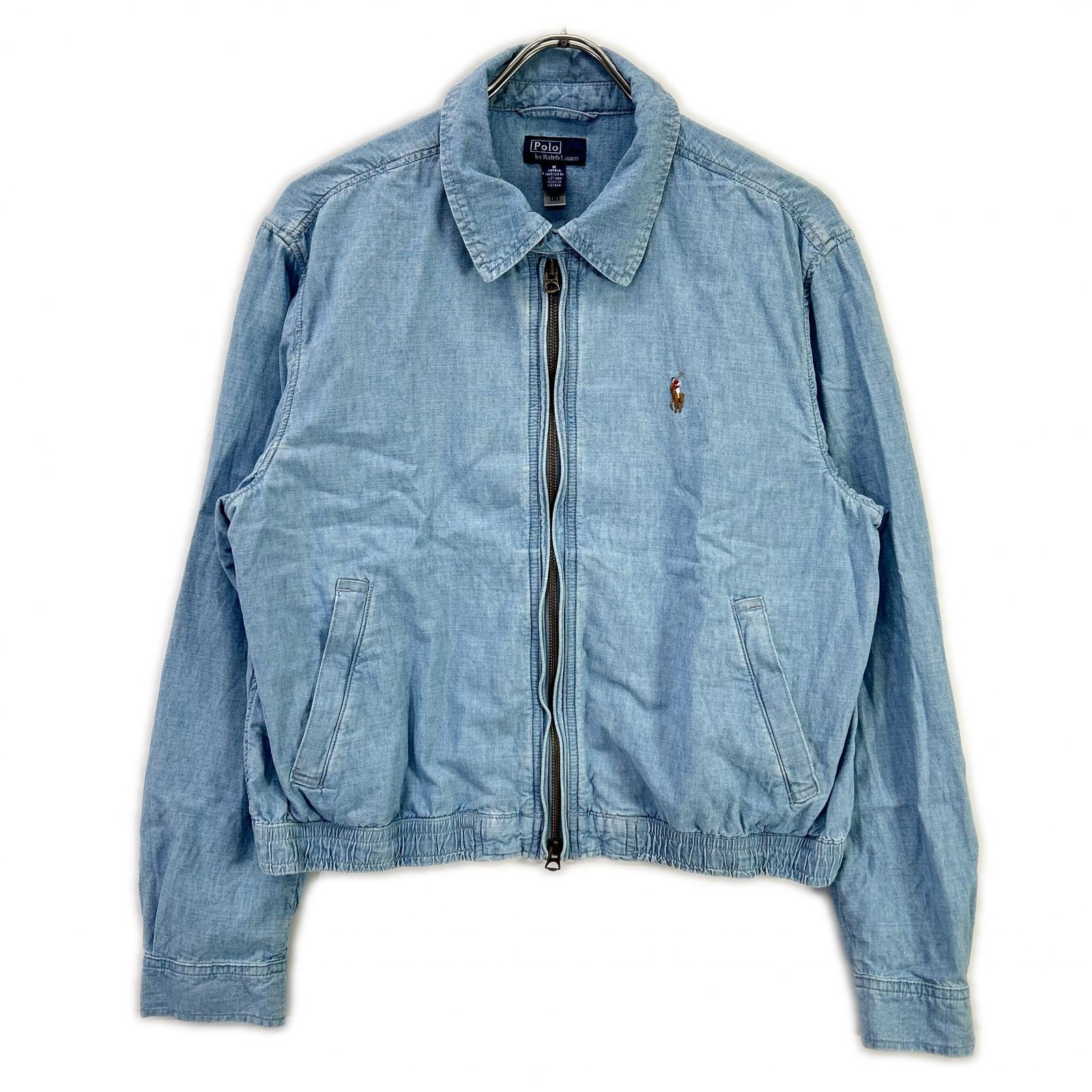 POLObyRalphLauren ポロラルフローレン ライトブルー ポロ刺しゅう シャンブレー ウィンドブレーカー ジャケット