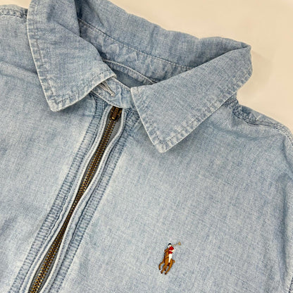 POLObyRalphLauren ポロラルフローレン ライトブルー ポロ刺しゅう シャンブレー ウィンドブレーカー ジャケット