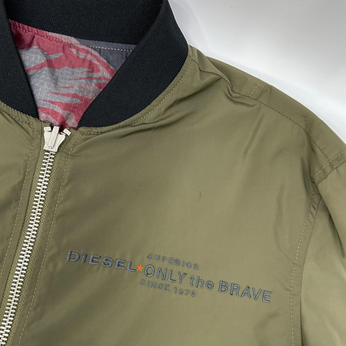 DIESEL DIESEL Khaki×Red Camouflage Reversible Nylon Blouson Jacket