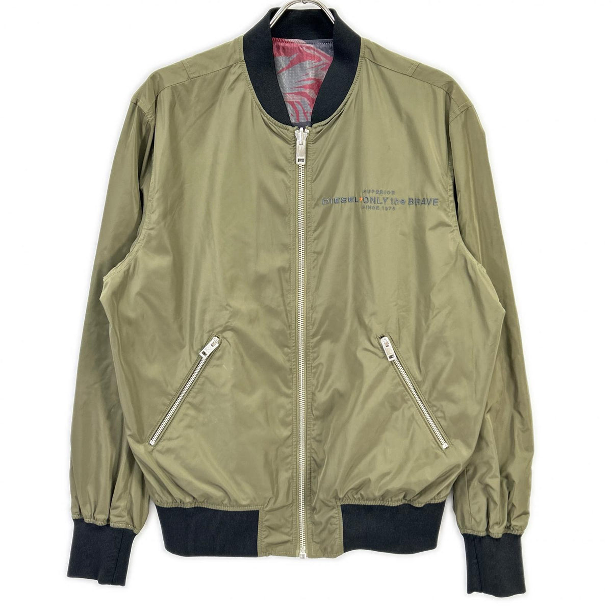 DIESEL DIESEL Khaki×Red Camouflage Reversible Nylon Blouson Jacket