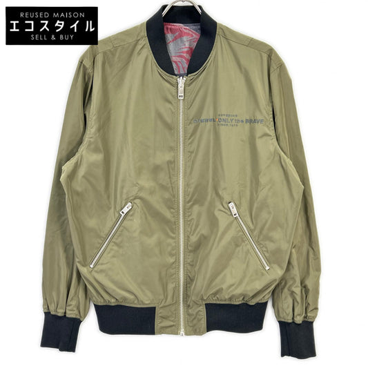 DIESEL ディーゼル カーキ×レッド カモフラ リバーシブルナイロンブルゾン ジャケット