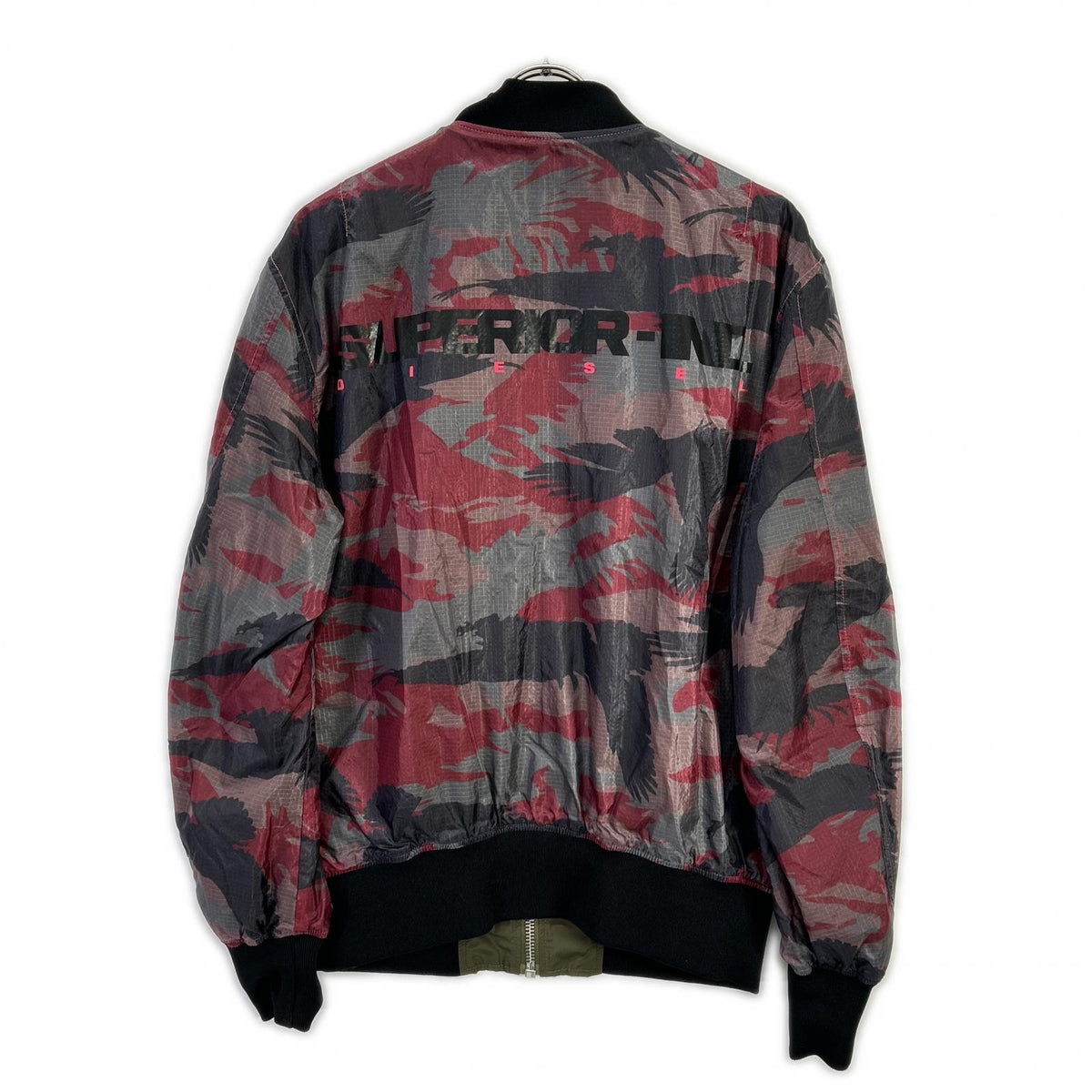 DIESEL DIESEL Khaki×Red Camouflage Reversible Nylon Blouson Jacket