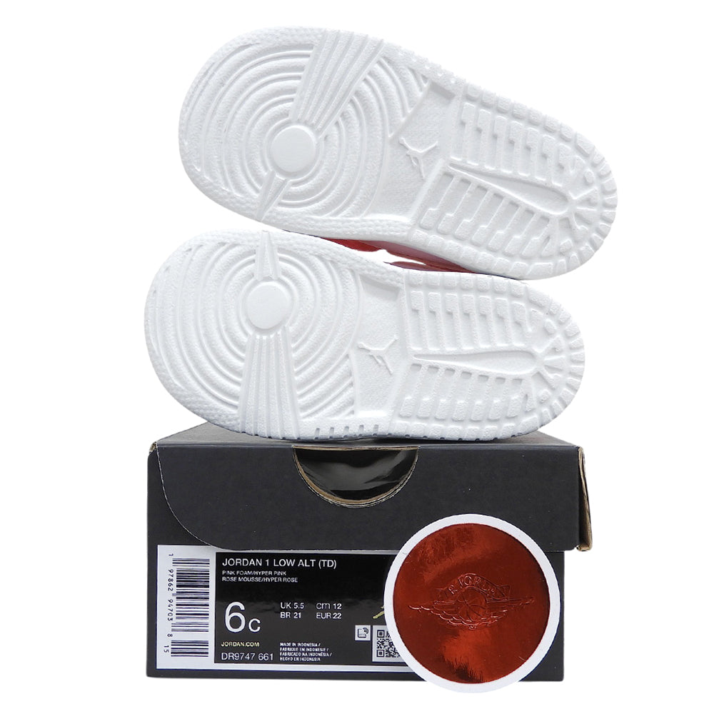 NIKE ナイキ 新品同様 JORDAN 1 LOW ALT スニーカー シューズ キッズ ピンク×ホワイト 12cm DR9747-661 シューズ