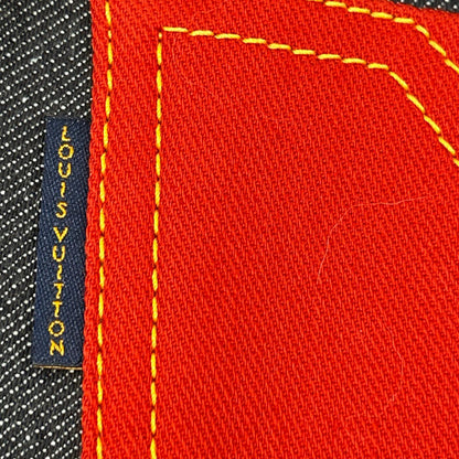 LOUIS VUITTON ルイヴィトン FEJB01FGK ブルー デニム×レザー モノグラム フロントボタン スカート スカート