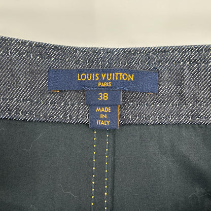 LOUIS VUITTON ルイヴィトン FEJB01FGK ブルー デニム×レザー モノグラム フロントボタン スカート スカート