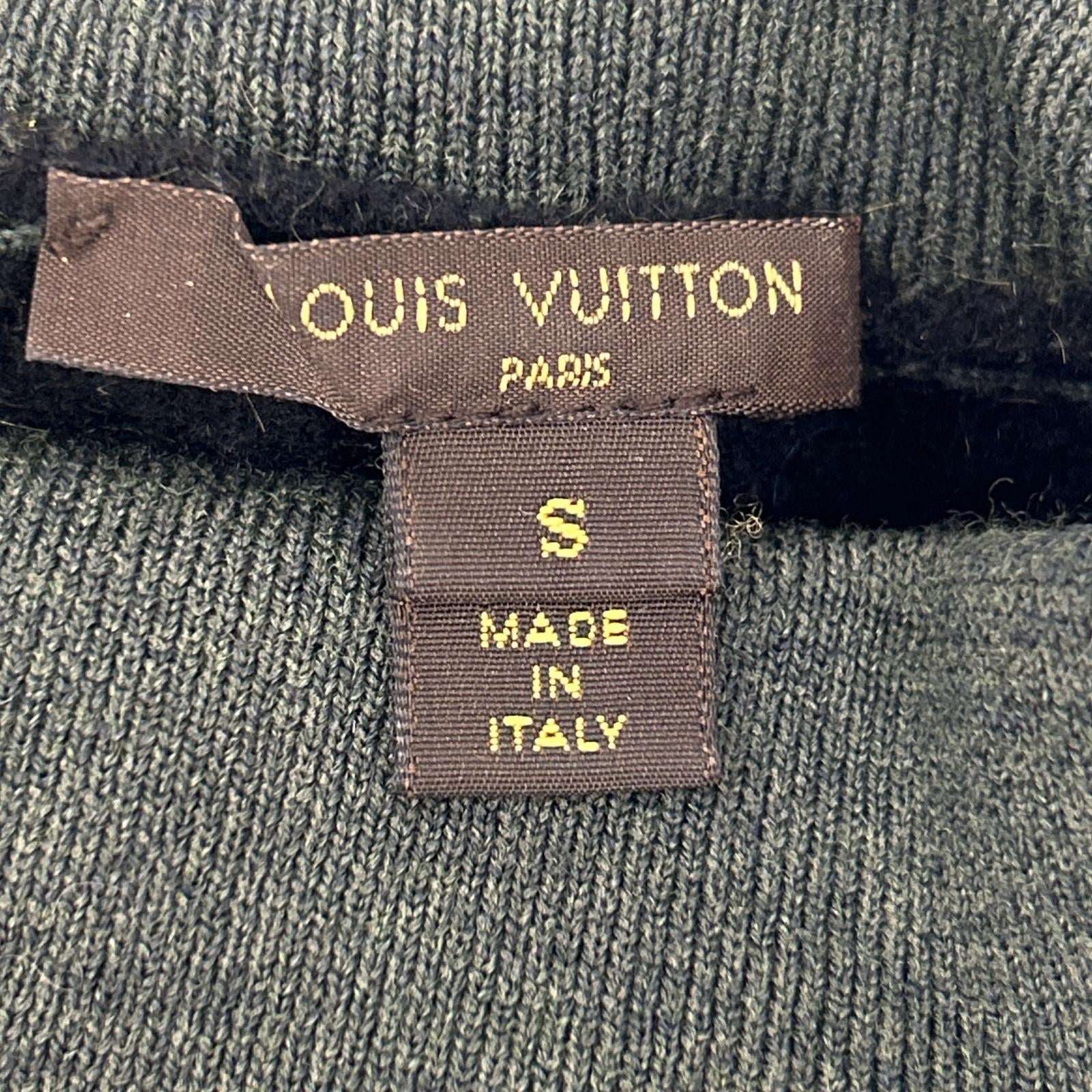 LOUIS VUITTON ルイヴィトン 12年製 RW122A F2K D04OBK グリーン×ブラック モヘア タートルネック ノースリーブ ワンピース ワンピース