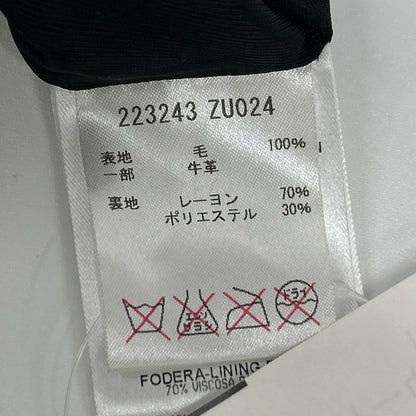 GUCCI GUCCI 223243 ZU024 Purple Wool×Leather G Hardware Skirt Skirts