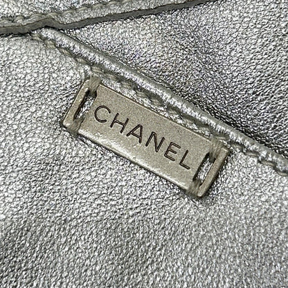 CHANEL シャネル 99A P14247V00679 シルバー ラムスキン タイト ミニスカート スカート