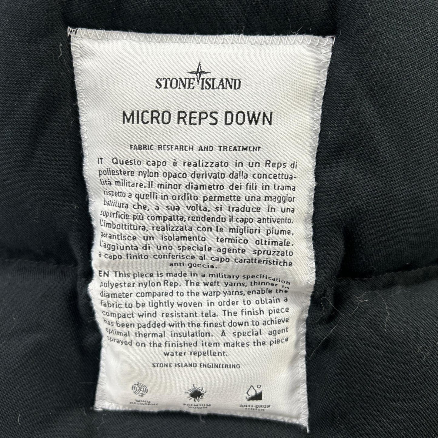 STONE ISLAND ストーンアイランド 18AW 691542926-A ブラック ネイビー MICRO REPS DOWN/マイクロレップス ダウンジャケット ジャケット
