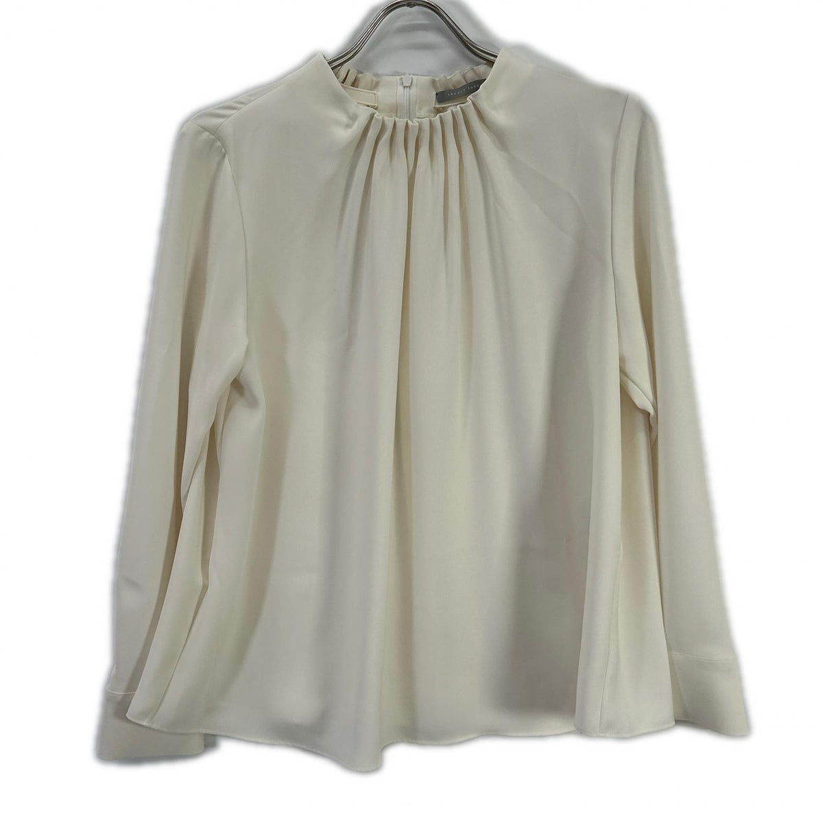 theory luxe theory luxe 25SS Ivory MARVINE GALI Gathered-Neck Long-Sleeve Blouse Tops