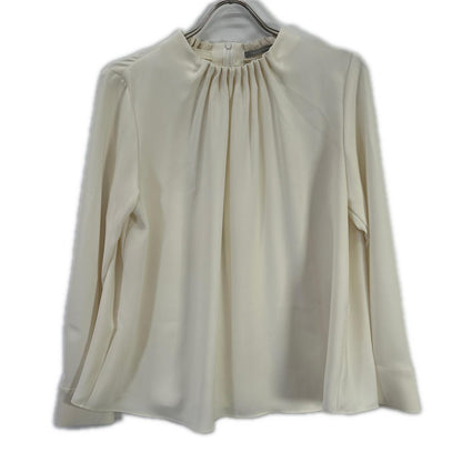 theory luxe theory luxe 25SS Ivory MARVINE GALI Gathered-Neck Long-Sleeve Blouse Tops