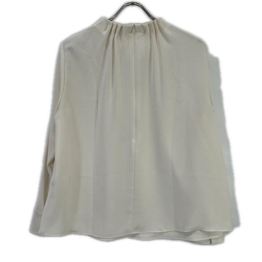 theory luxe theory luxe 25SS Ivory MARVINE GALI Gathered-Neck Long-Sleeve Blouse Tops