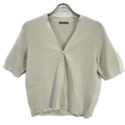 theory luxe セオリーリュクス 25SS ライトグレー LUREX KNIT 2 ショートスリーブラメニットカーディガン トップス