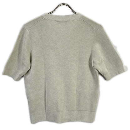theory luxe セオリーリュクス 25SS ライトグレー LUREX KNIT 2 ショートスリーブラメニットカーディガン トップス