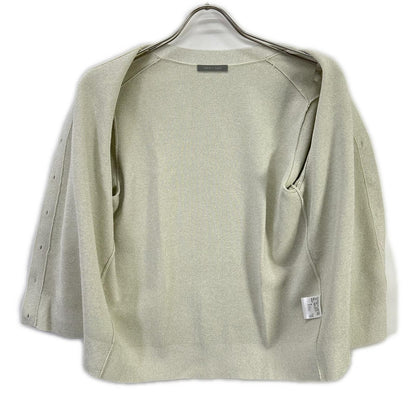 theory luxe セオリーリュクス 25SS ライトグレー LUREX KNIT 2 ショートスリーブラメニットカーディガン トップス