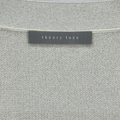 theory luxe セオリーリュクス 25SS ライトグレー LUREX KNIT 2 ショートスリーブラメニットカーディガン トップス