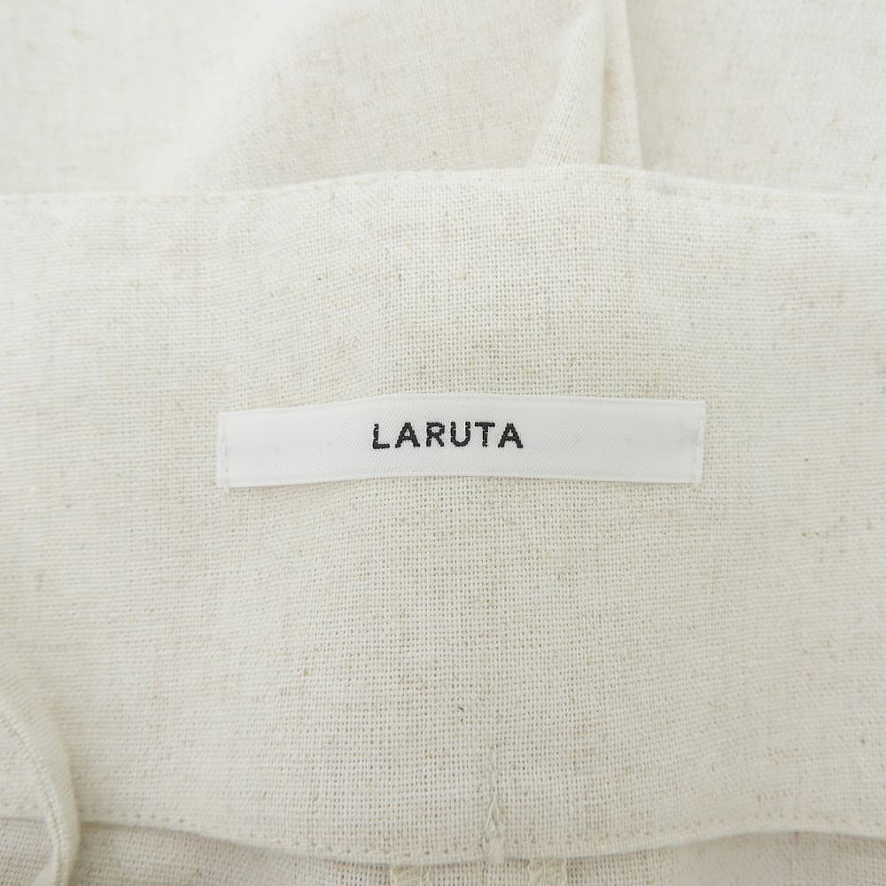 LARUTA ラルータ 美品 レーヨン リネン キャミサロペット オーバーオール オールインワン レディース アイボリー F オーバーオール オールインワン