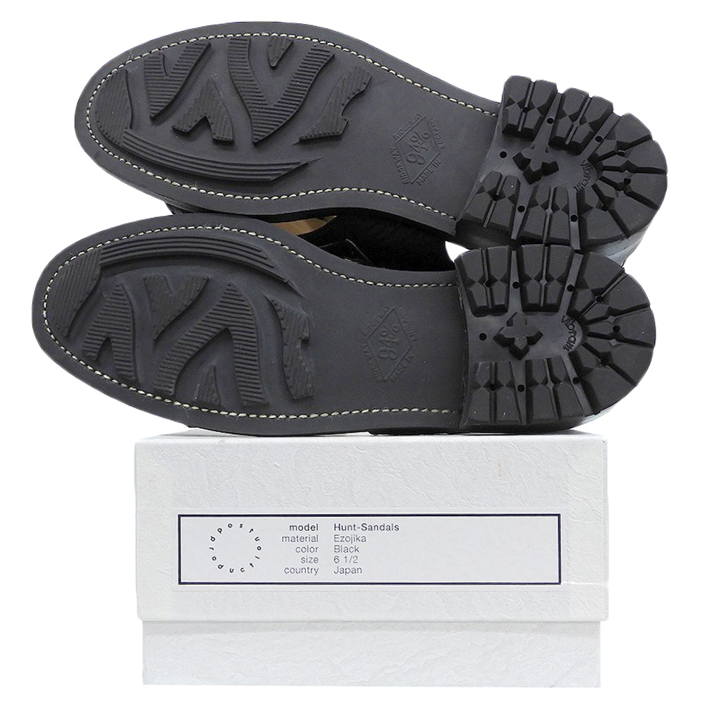 Post Production ポストプロダクション 美品 Hunt-Sandals レザーサンダル シューズ メンズ ブラック 6H ビブラムソール シューズ
