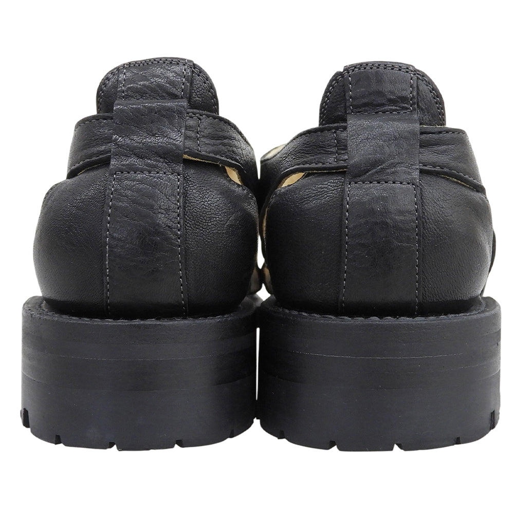 Post Production ポストプロダクション 美品 Hunt-Sandals レザーサンダル シューズ メンズ ブラック 6H ビブラムソール シューズ