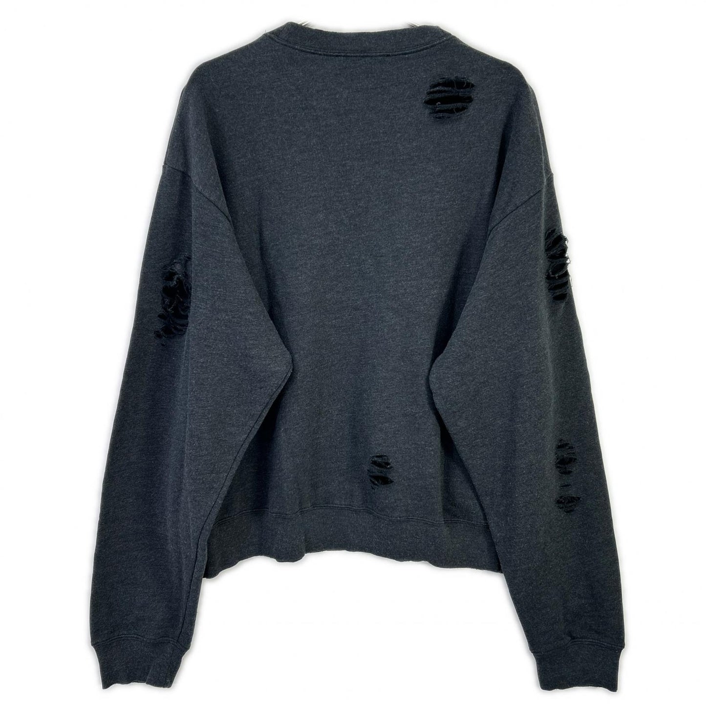 ACNE STUDIOS アクネ ストゥディオズ チャコール ダメージ加工 ガーメントダイ ロゴスウェットトップス トップス
