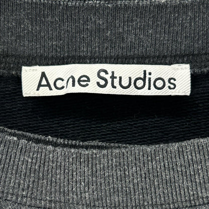 ACNE STUDIOS アクネ ストゥディオズ チャコール ダメージ加工 ガーメントダイ ロゴスウェットトップス トップス