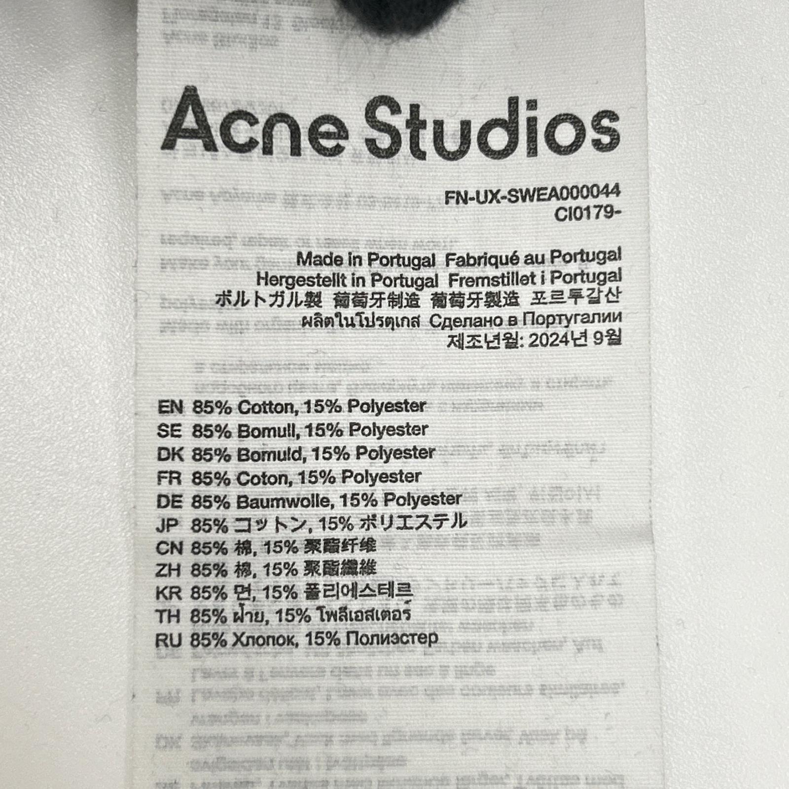 ACNE STUDIOS アクネ ストゥディオズ チャコール ダメージ加工 ガーメントダイ ロゴスウェットトップス トップス