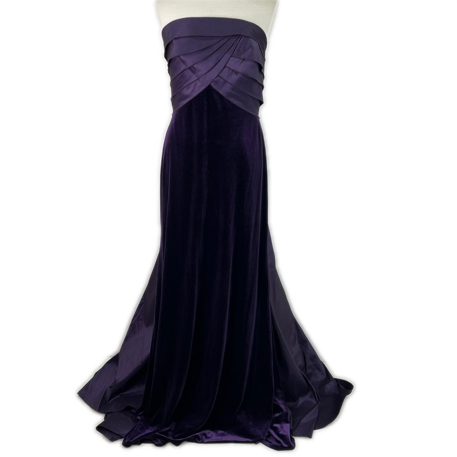 TADASHI SHOJI タダシショージ BAL23519L パープル コンリー・ロゼットバック・ストラップレスドレスワンピース ワンピース