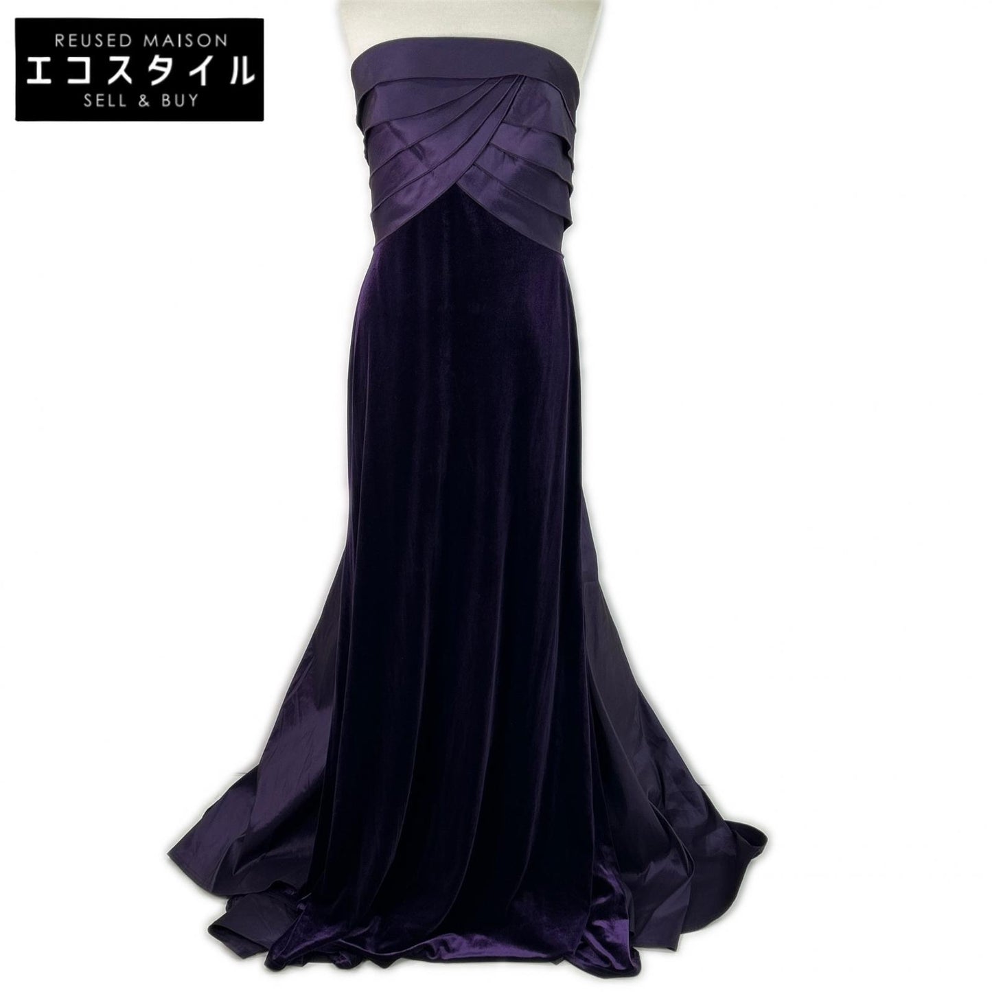 TADASHI SHOJI タダシショージ BAL23519L パープル コンリー・ロゼットバック・ストラップレスドレスワンピース ワンピース