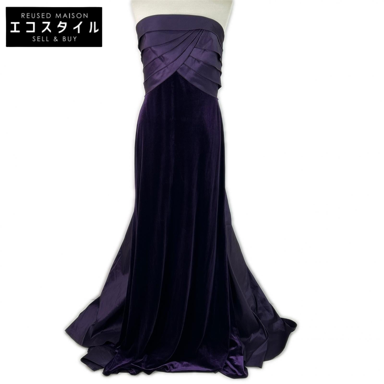TADASHI SHOJI タダシショージ BAL23519L パープル コンリー・ロゼットバック・ストラップレスドレスワンピース ワンピース