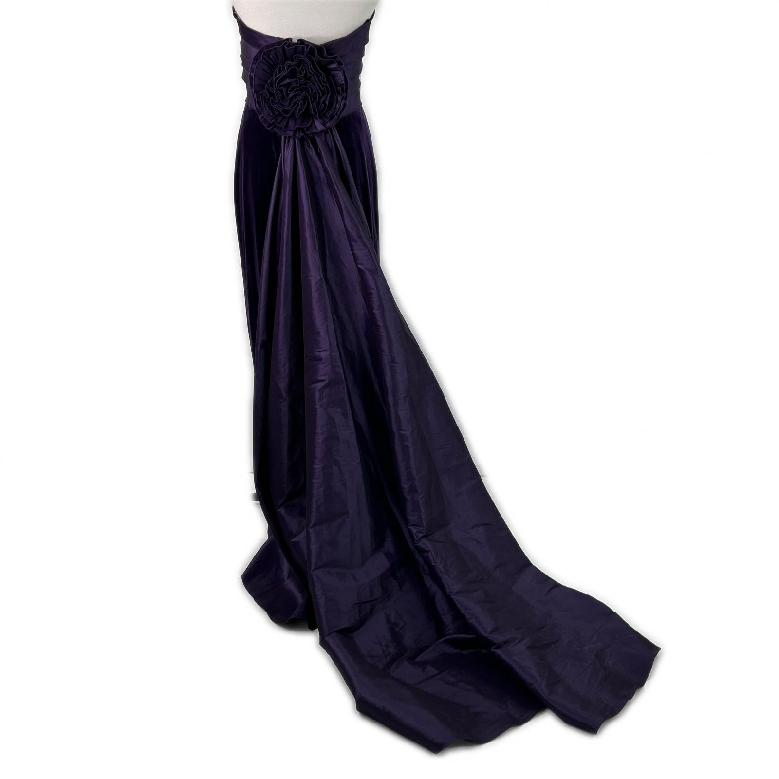 TADASHI SHOJI タダシショージ BAL23519L パープル コンリー・ロゼットバック・ストラップレスドレスワンピース ワンピース