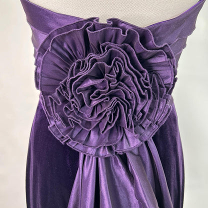 TADASHI SHOJI タダシショージ BAL23519L パープル コンリー・ロゼットバック・ストラップレスドレスワンピース ワンピース