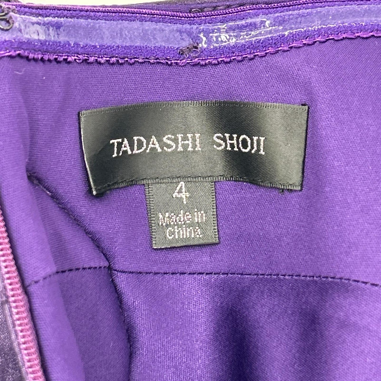 TADASHI SHOJI タダシショージ BAL23519L パープル コンリー・ロゼットバック・ストラップレスドレスワンピース ワンピース