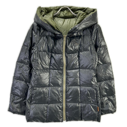 Burberry Blue Label バーバリーブルーレーベル E1F07-463-09 ブラック×カーキ ナイロン リバーシブルダウンジャケット ジャケット