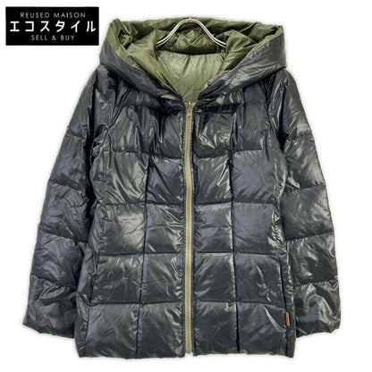 Burberry Blue Label BURBERRY BLUE LABEL E1F07-463-09 Black×Khaki nylon reversible down jacket jacket