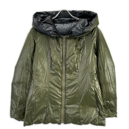Burberry Blue Label バーバリーブルーレーベル E1F07-463-09 ブラック×カーキ ナイロン リバーシブルダウンジャケット ジャケット