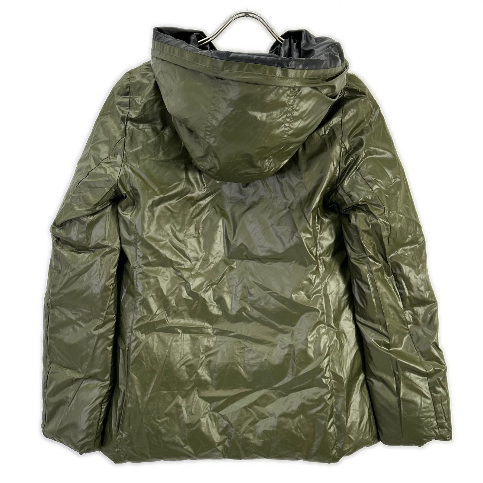 Burberry Blue Label BURBERRY BLUE LABEL E1F07-463-09 Black×Khaki nylon reversible down jacket jacket