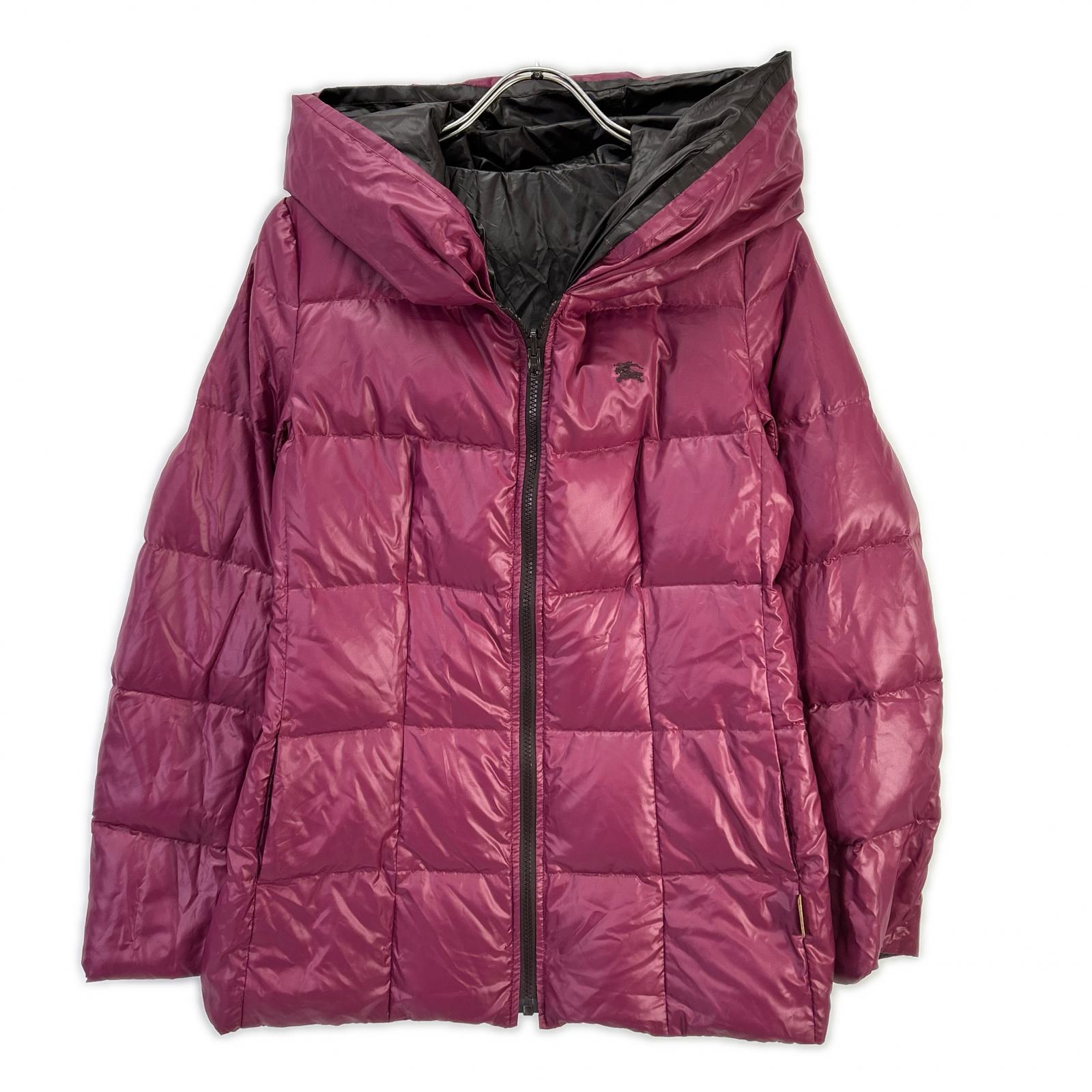 Burberry Blue Label バーバリーブルーレーベル E1F07-463-38 ブラウン×ピンク ナイロン リバーシブルダウンジャケット ジャケット