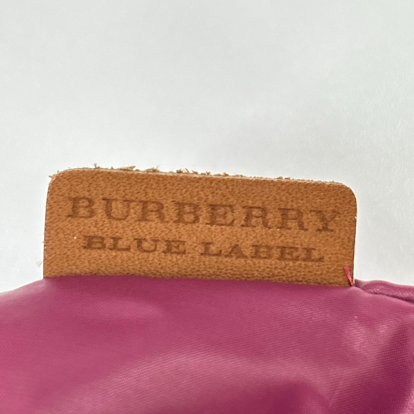 Burberry Blue Label バーバリーブルーレーベル E1F07-463-38 ブラウン×ピンク ナイロン リバーシブルダウンジャケット ジャケット