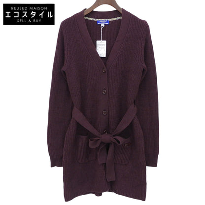 Burberry Blue Label バーバリーブルーレーベル 新品同様 ウール混 ロングスリーブ ボタン ニット カーディガン レディース ボルドー S トップス