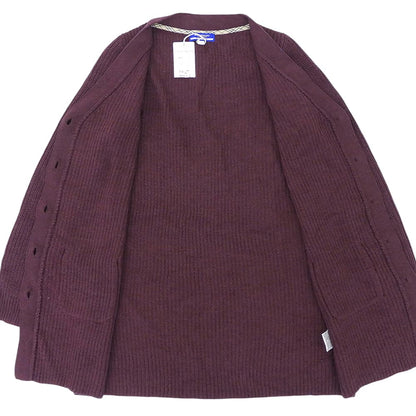 Burberry Blue Label バーバリーブルーレーベル 新品同様 ウール混 ロングスリーブ ボタン ニット カーディガン レディース ボルドー S トップス
