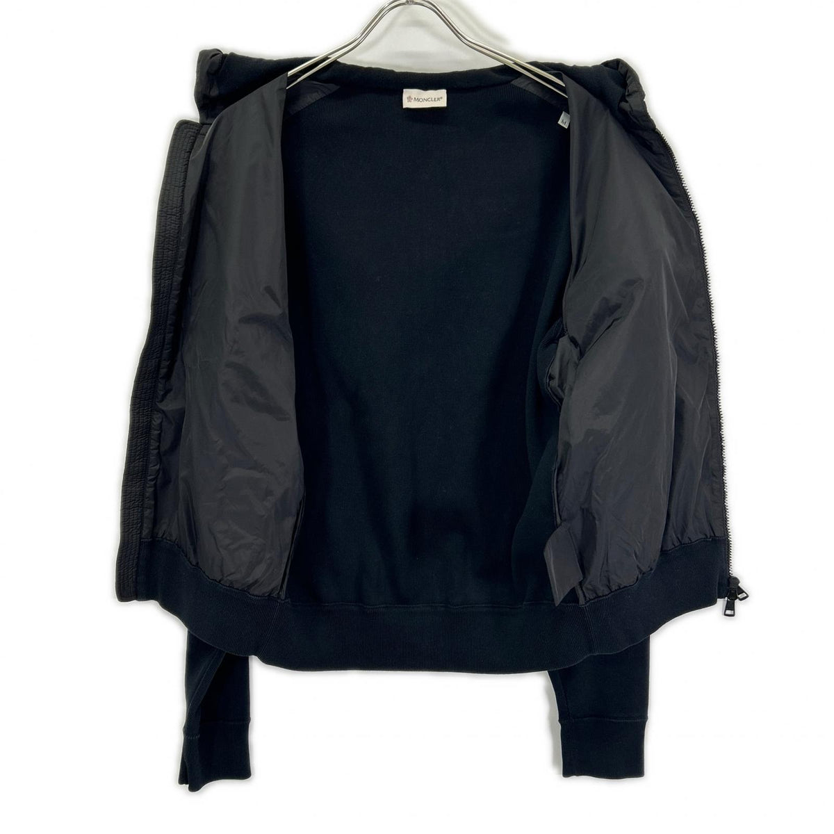 MONCLER モンクレール 20年製 ブラック ナイロン×コットン TRICOT CARDIGAN ジップアップフーテッドジャケット ジャケット