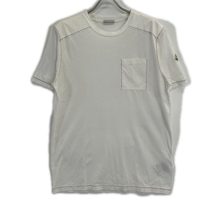MONCLER モンクレール 22SS ホワイト SS T-SHIRT トリコロールステッチデザインTシャツ トップス