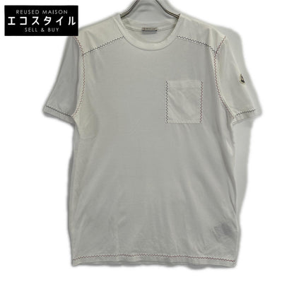 MONCLER モンクレール 22SS ホワイト SS T-SHIRT トリコロールステッチデザインTシャツ トップス