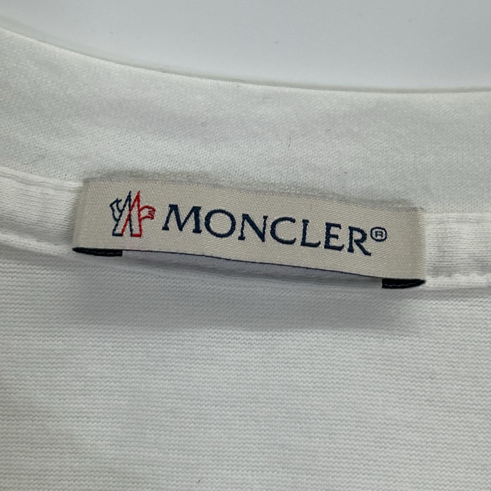 MONCLER モンクレール 22SS ホワイト SS T-SHIRT トリコロールステッチデザインTシャツ トップス