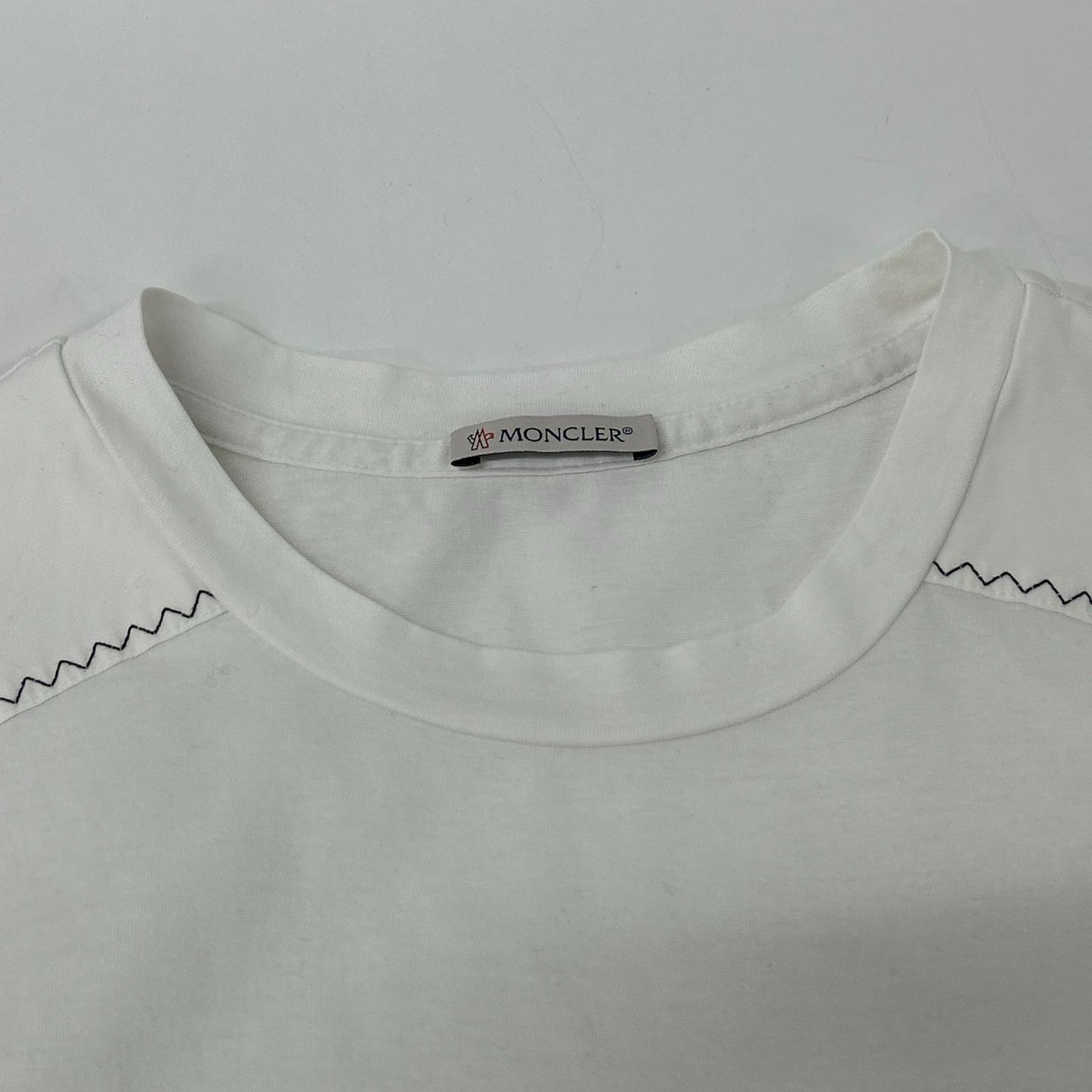 MONCLER モンクレール 22SS ホワイト SS T-SHIRT トリコロールステッチデザインTシャツ トップス