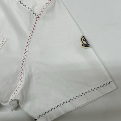 MONCLER モンクレール 22SS ホワイト SS T-SHIRT トリコロールステッチデザインTシャツ トップス