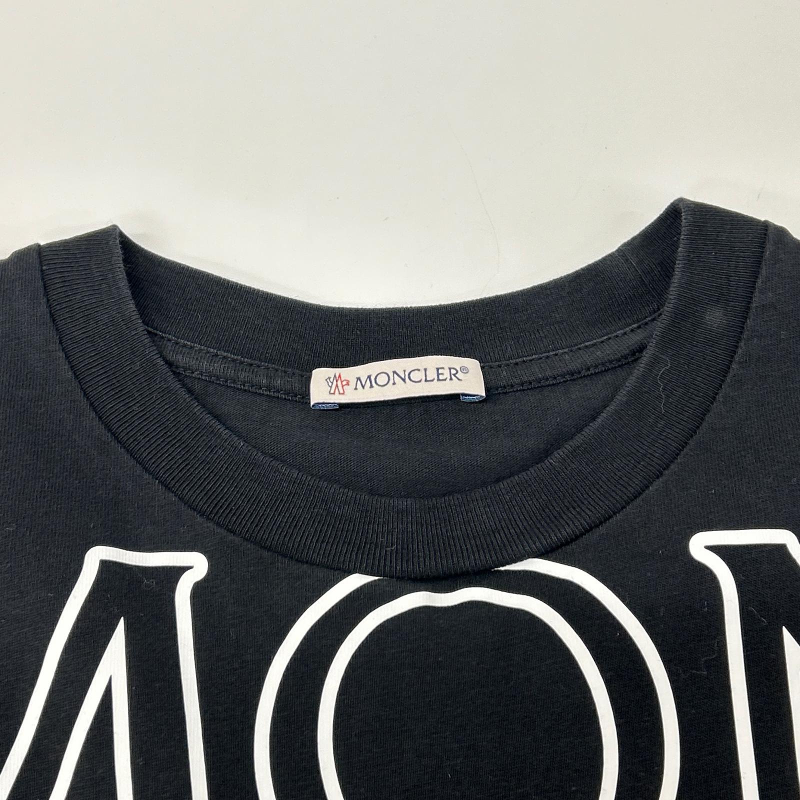 MONCLER モンクレール 22年製 ブラック コットン SS T-SHIRTS ロゴ ショートスリーブカットソー トップス